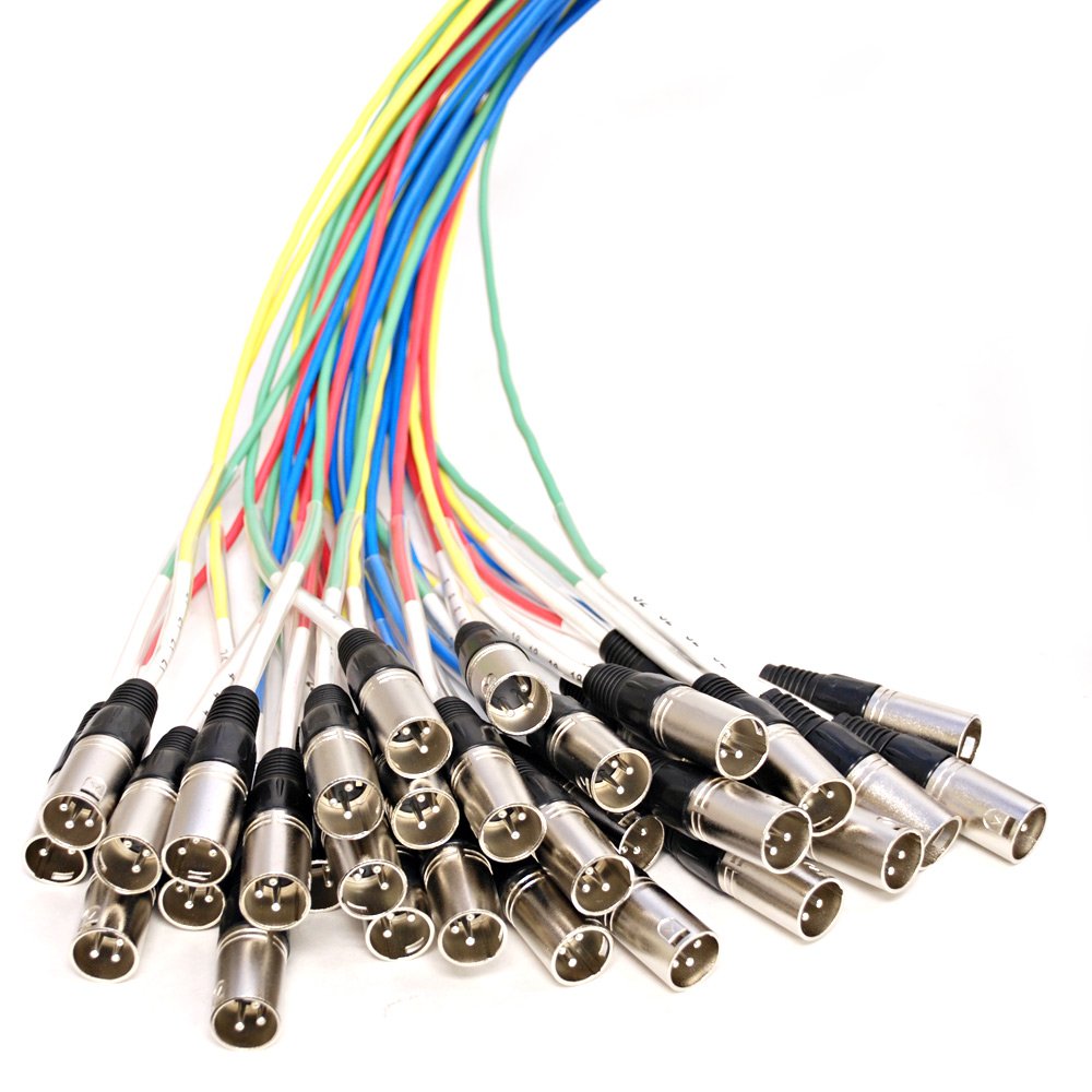 32 Channel XLR TRS Combo Splitter Snake Cable with two 15' XLR trunks O980