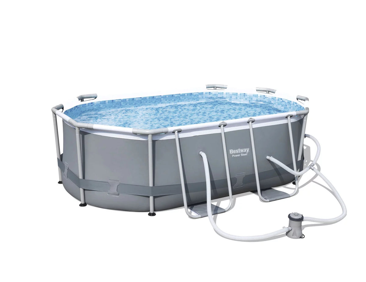 10' x 6'7 x 33 Power Steel Oval Frame Above Ground Swimming Pool M244412