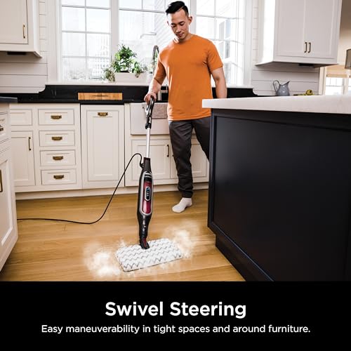 White Steam Mop with 2 Washable Pads I627