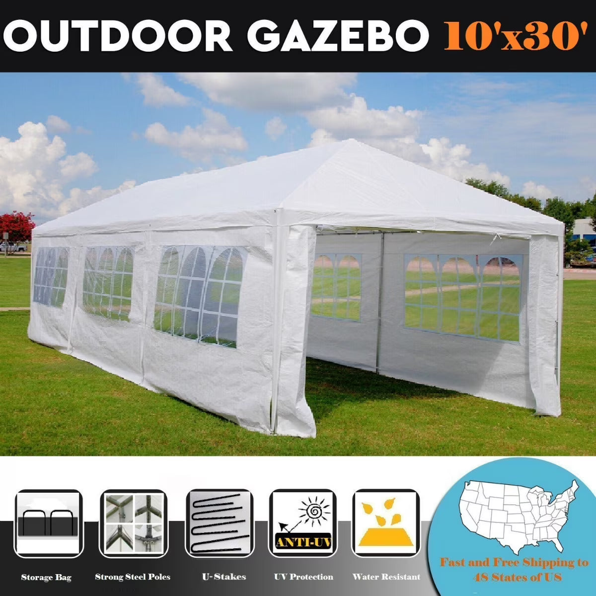 10'x30' Wedding Party Tent with Metal Connectors E80467
