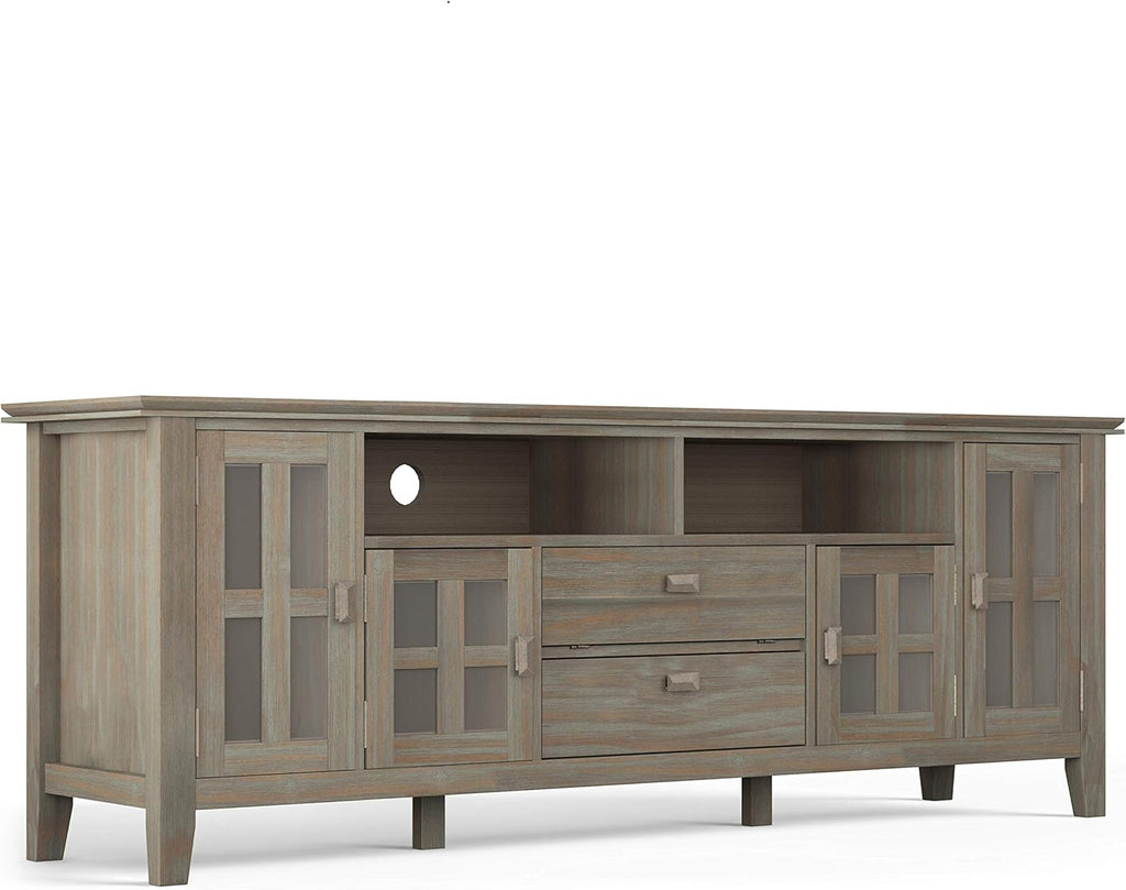 72 inch Solid Wood TV Media Stand with Glass Doors G992479