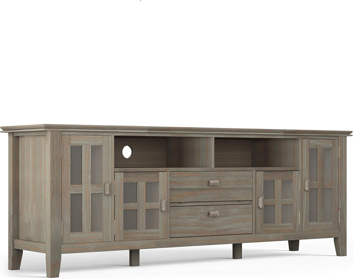 72 inch Solid Wood TV Media Stand with Glass Doors G992479