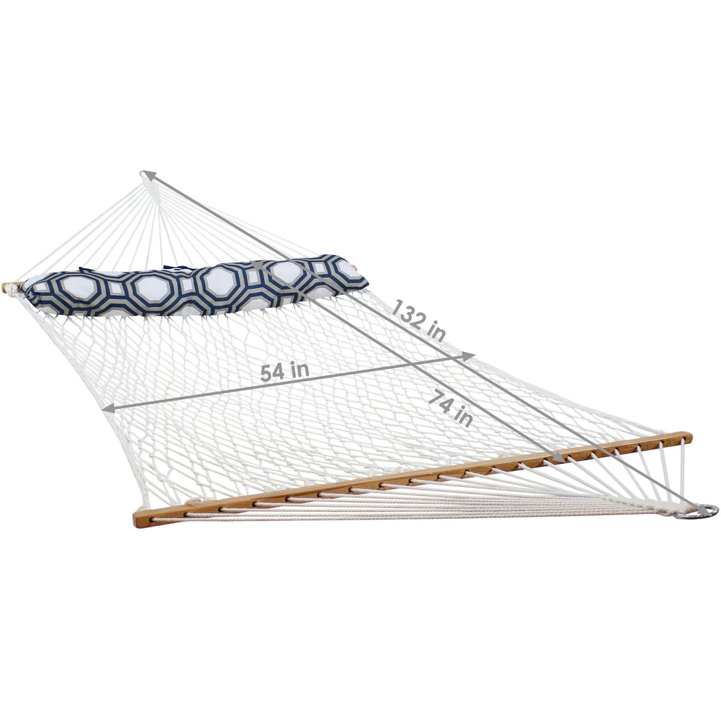 White Polyester Rope Hammock with Pillow C285107