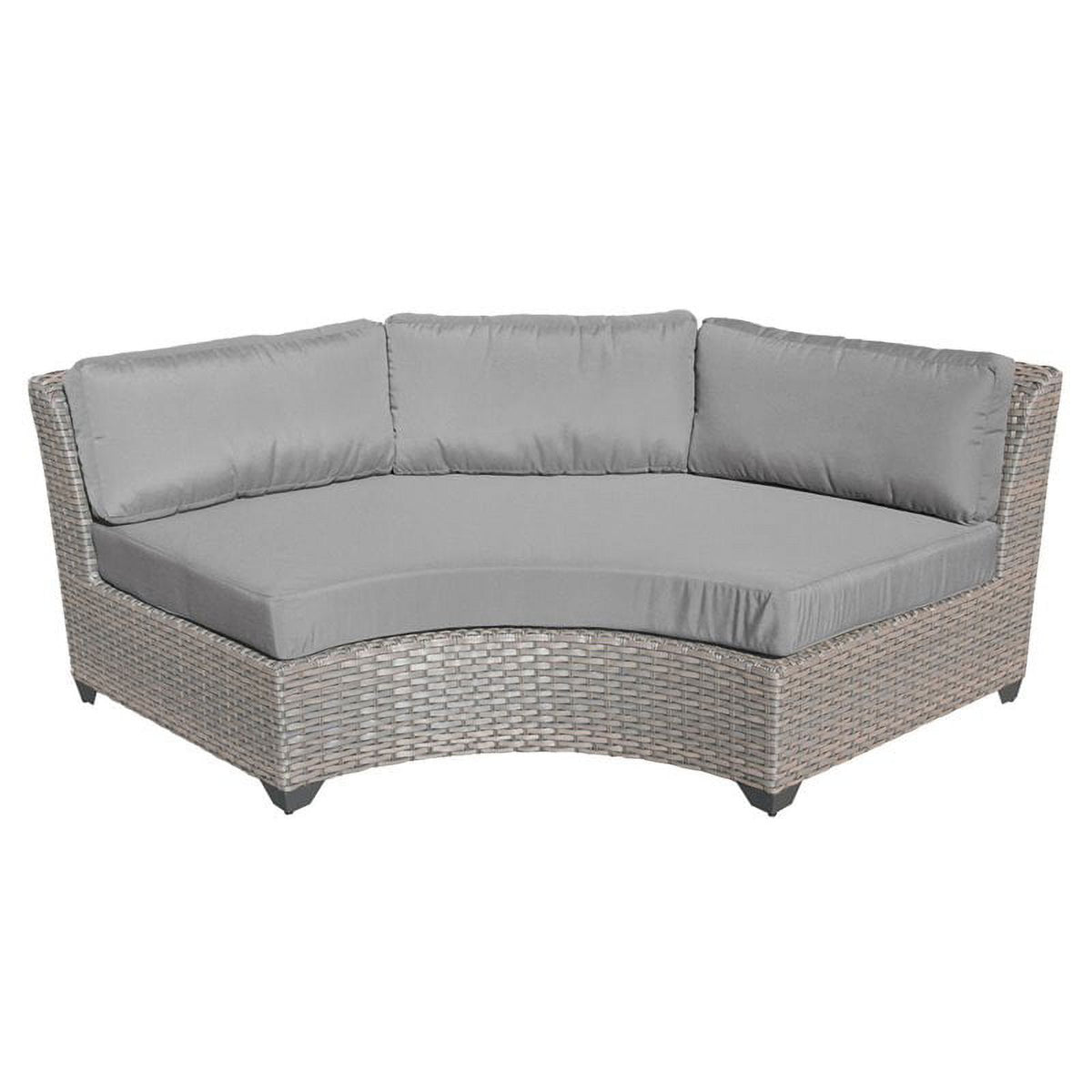 2 Piece Curved Armless Patio Sofa with Ottoman O8824