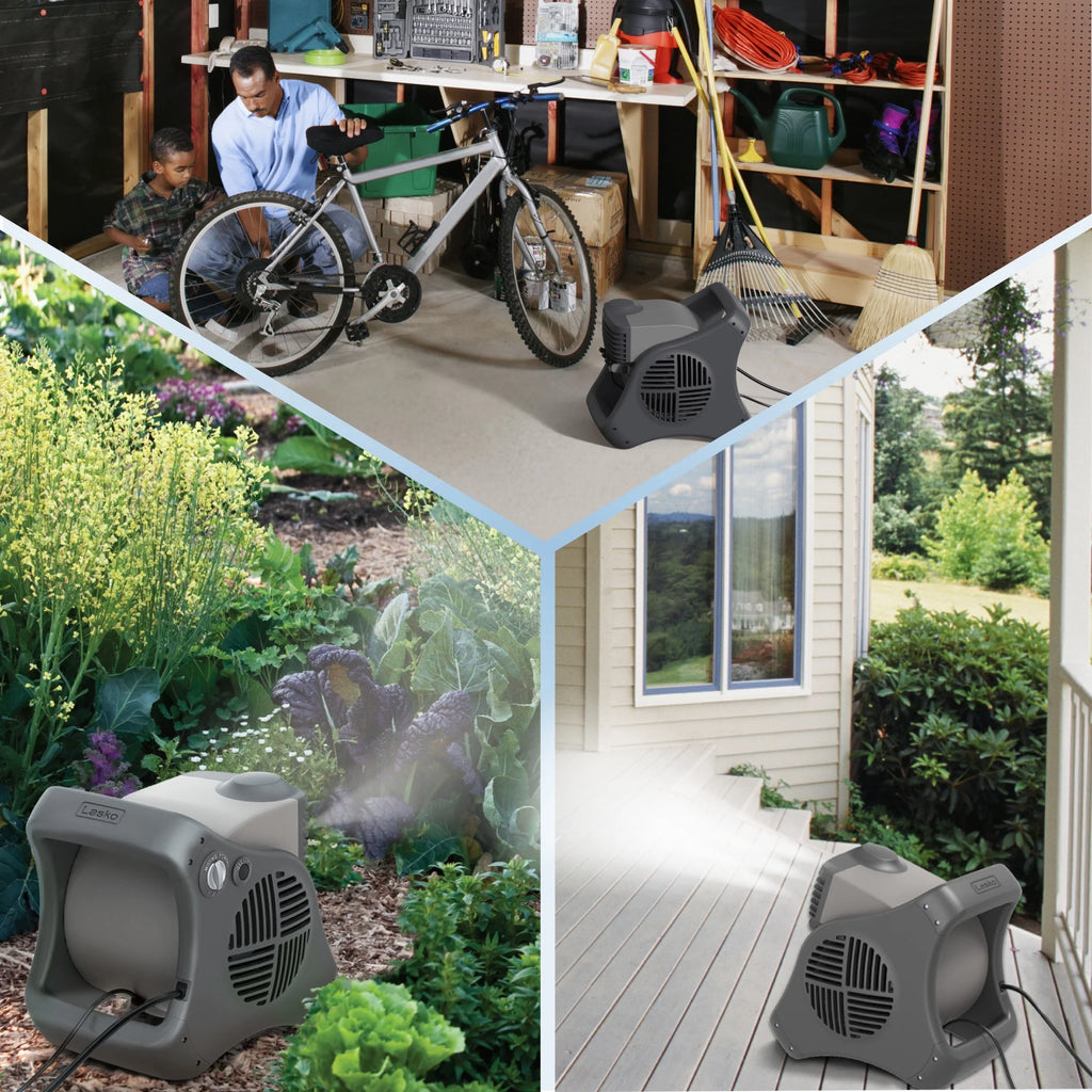 15" Outdoor Misting Fan with 3 Speeds, Black B700