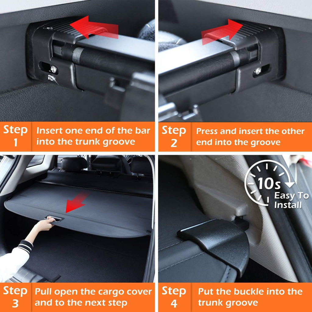 Black Retractable Rear Cargo Security Shield Shade Y207673