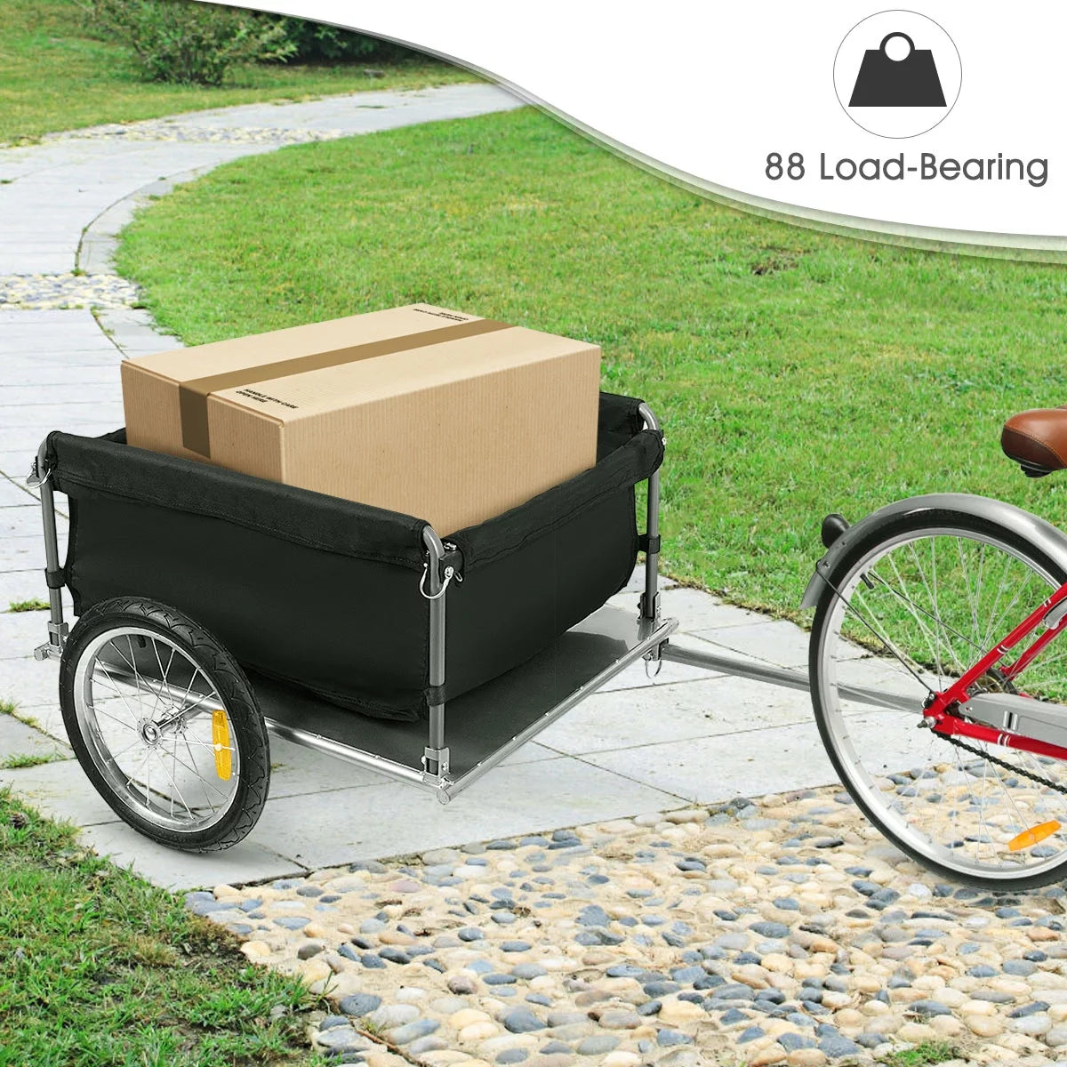 Bike Cargo Trailer with Folding Frame and Quick Release Wheels R1603