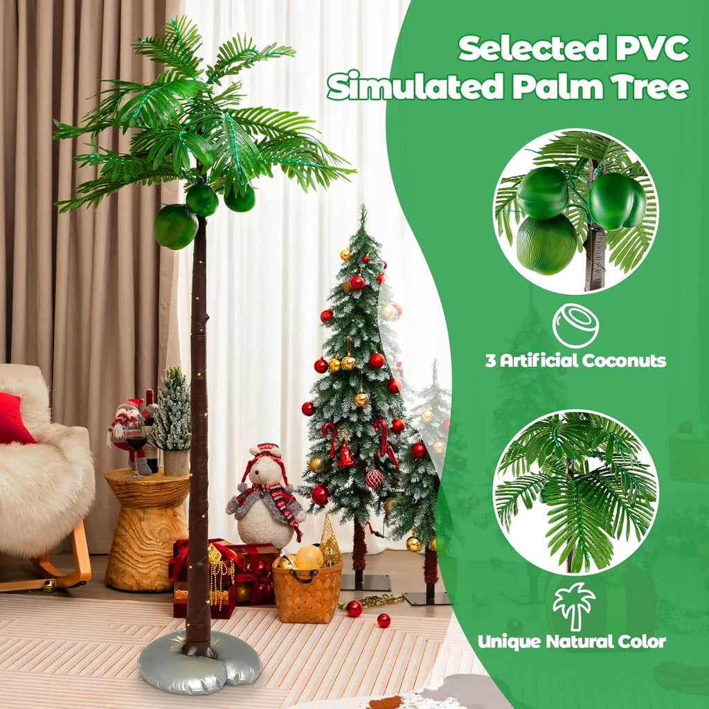 6FT Lighted Artificial Palm Tree with 309 LED Lights L637651