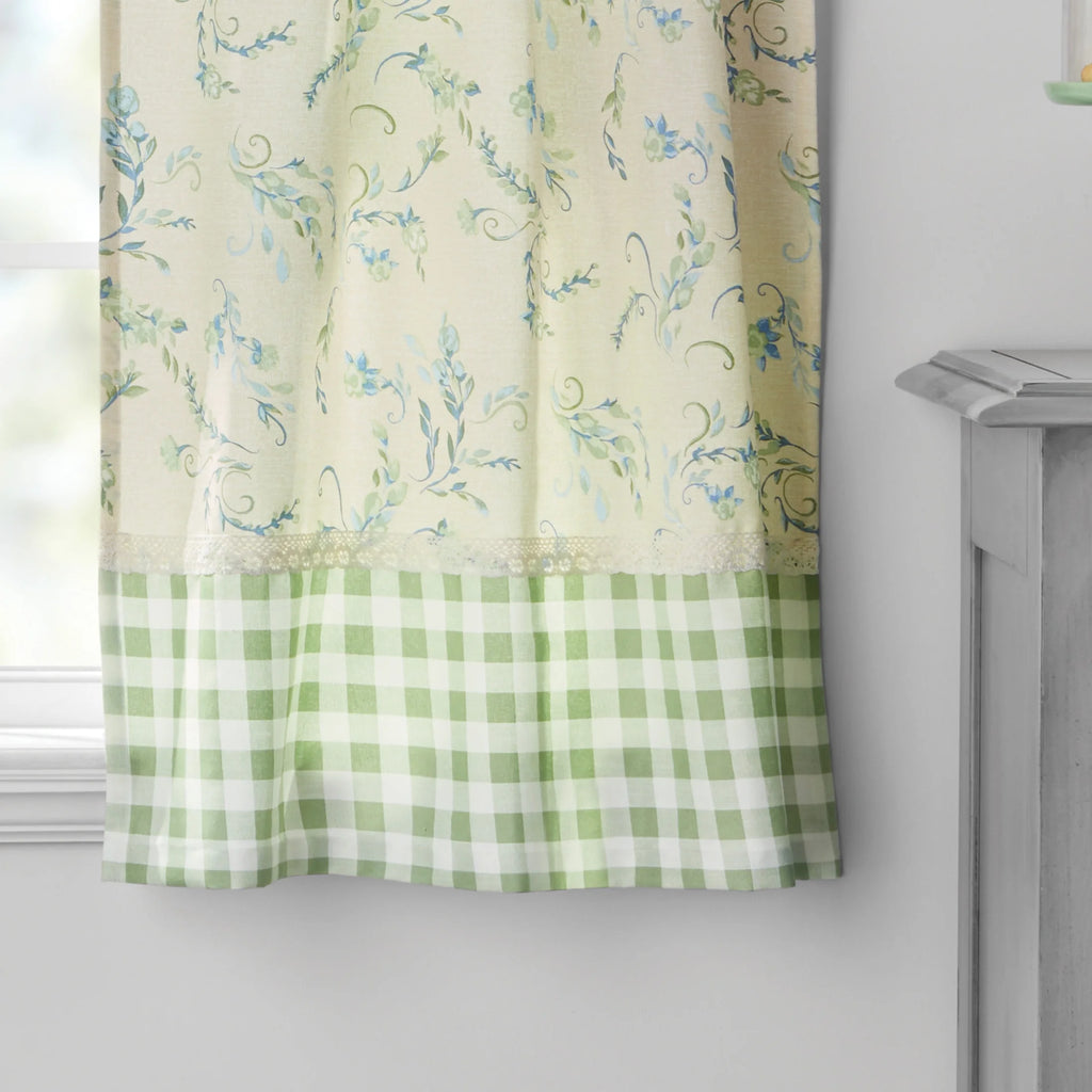 3-Piece Tiers and Valance Set, Recycled Polyester, Sage F71672