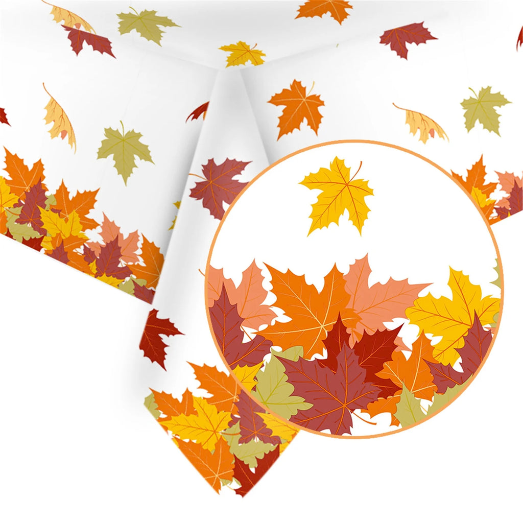 4.5x 9 FT Plastic Fall Leaf Tablecloth G5441