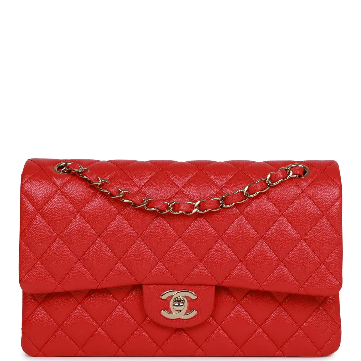 Classic Double Flap Bag Red Caviar C8223
