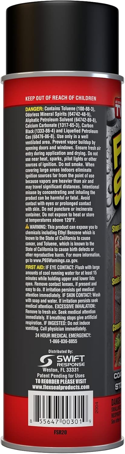 14 oz 2-Pack Black Waterproof Rubber Spray Sealant Coating T23253