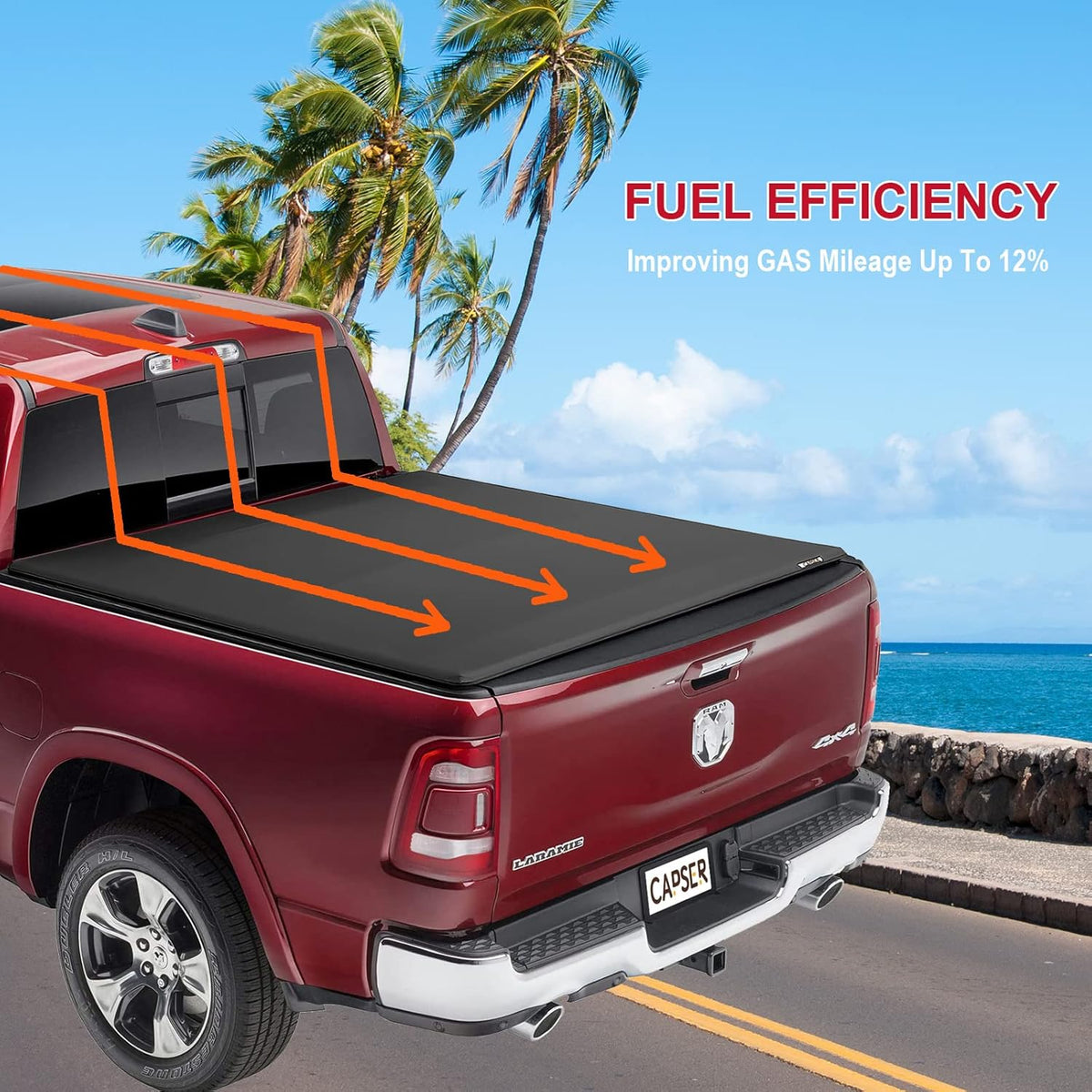 5.7ft Tri-fold Truck Bed Tonneau Cover J301979