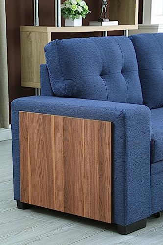 4-in-1 Convertible L Shaped Couch with Pull Out Bed and Storage Sectional Sleeper Sofa L376122