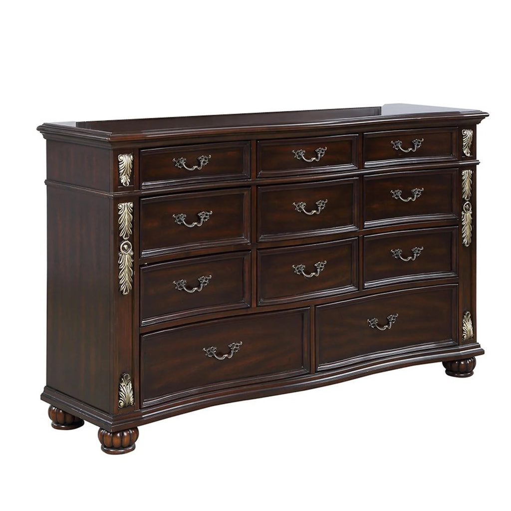 Brown 11 Drawer Wooden Dresser O778431