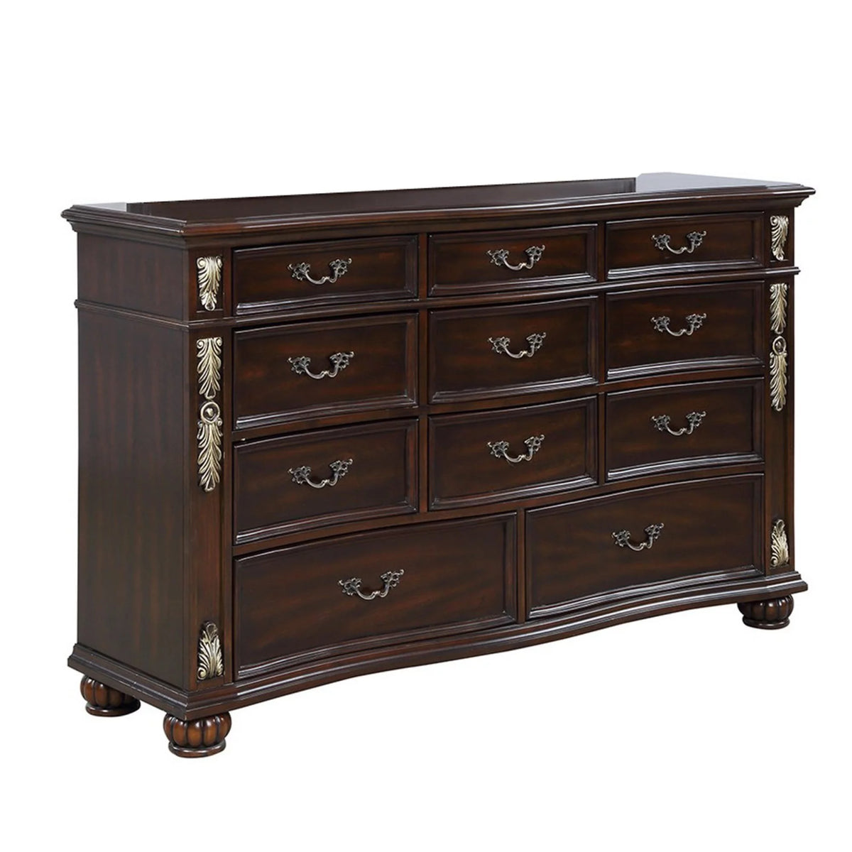 Brown 11 Drawer Wooden Dresser O778431