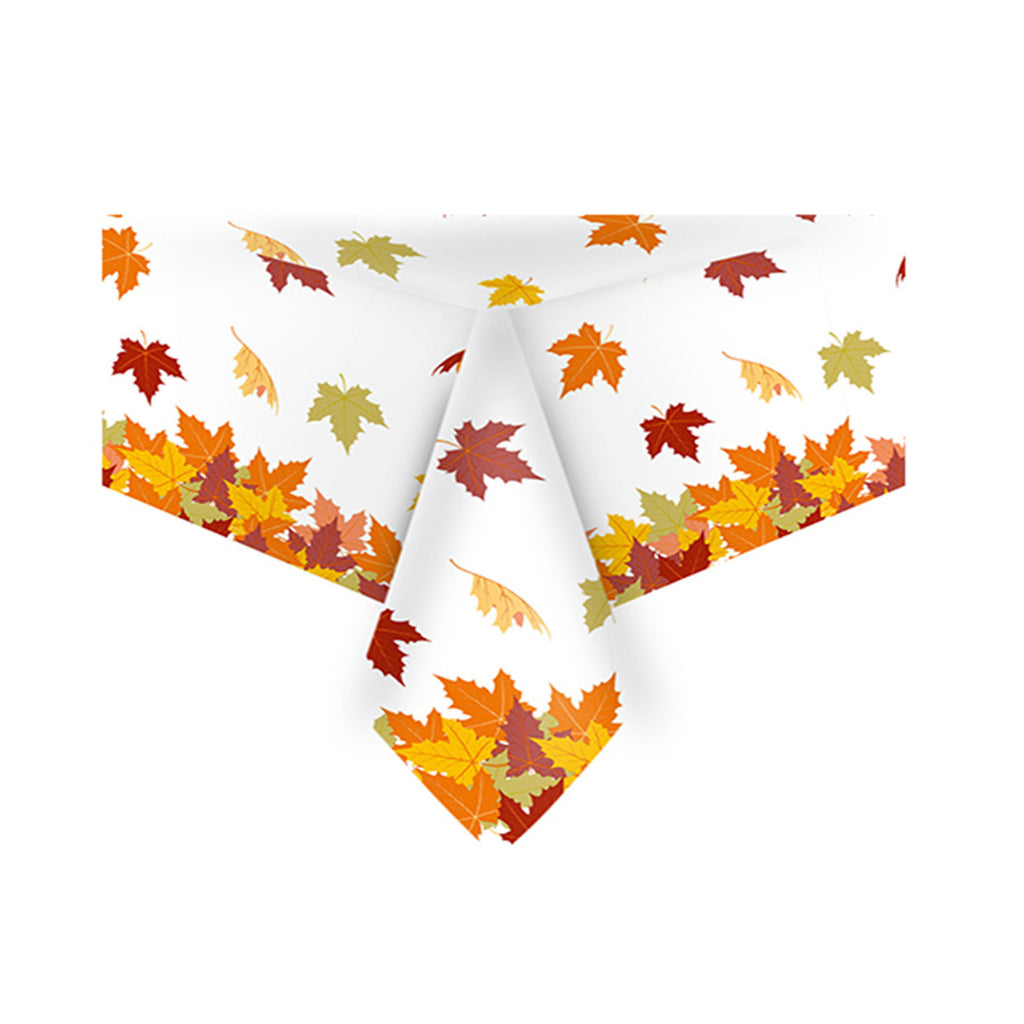 4.5x 9 FT Plastic Fall Leaf Tablecloth G5441