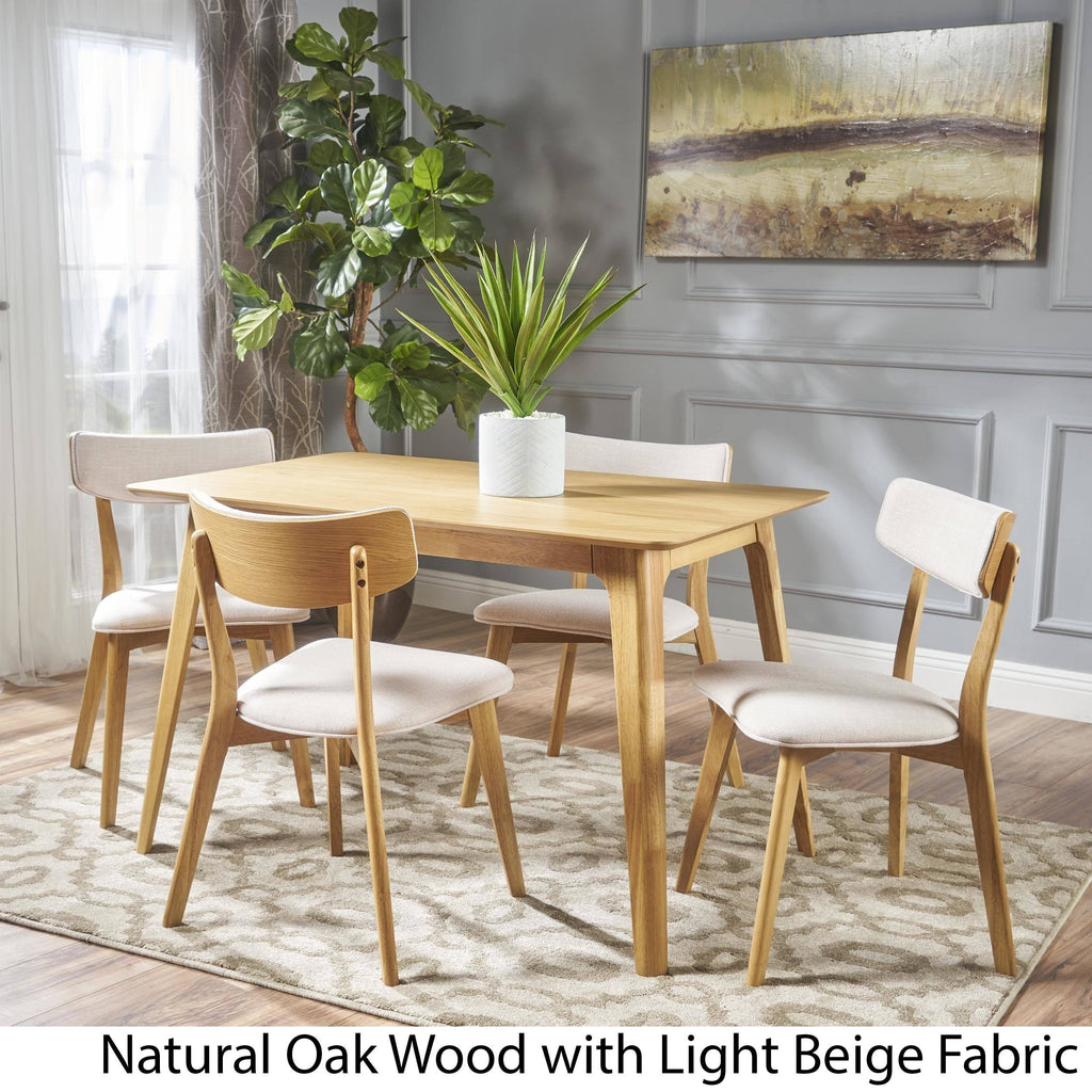 5-Piece Wood Rectangle Dining Set V5738