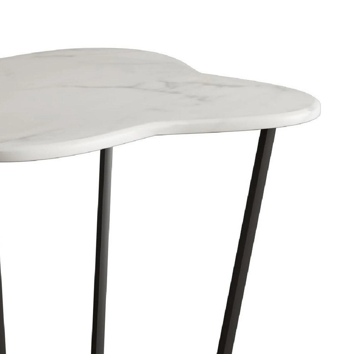 20 Inch Marble Top Metal End Table W51319