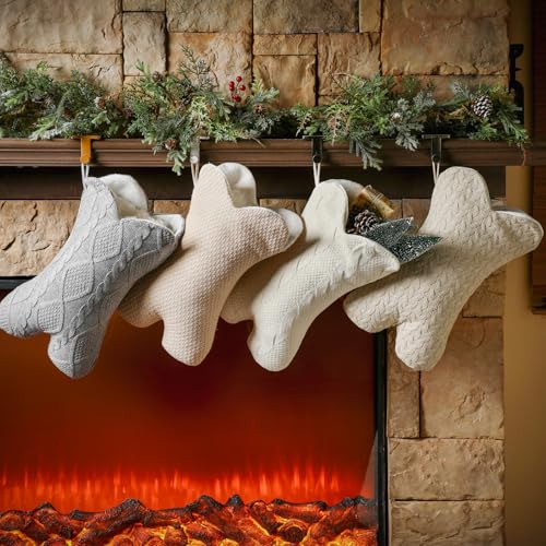 4 Pack 18 Inch Knitted Dog Christmas Stockings V52316