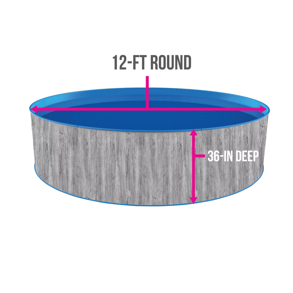 12-ft Round 36-in Deep Steel Wall Above Ground Swimming Pool O756