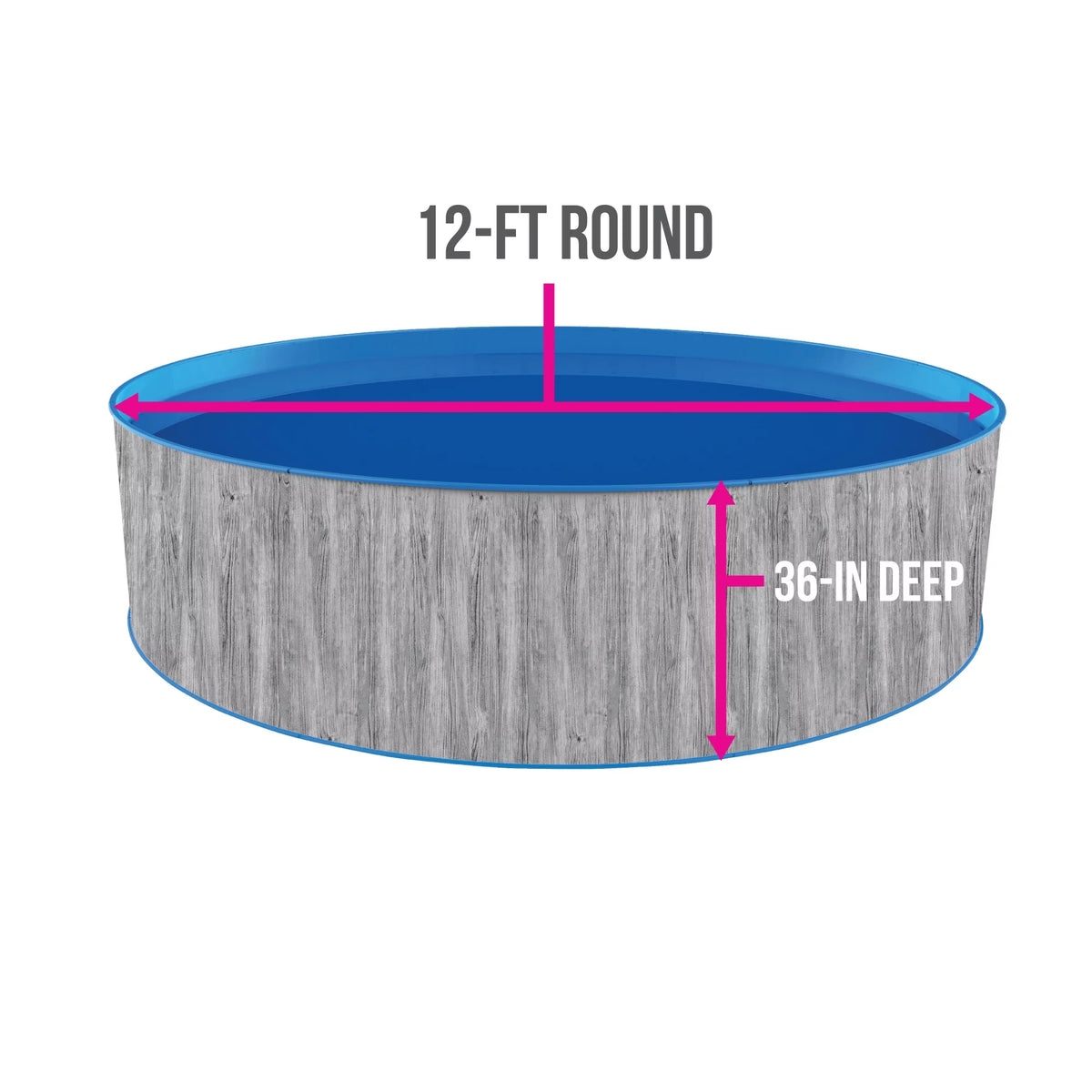 12-ft Round 36-in Deep Steel Wall Above Ground Swimming Pool O756