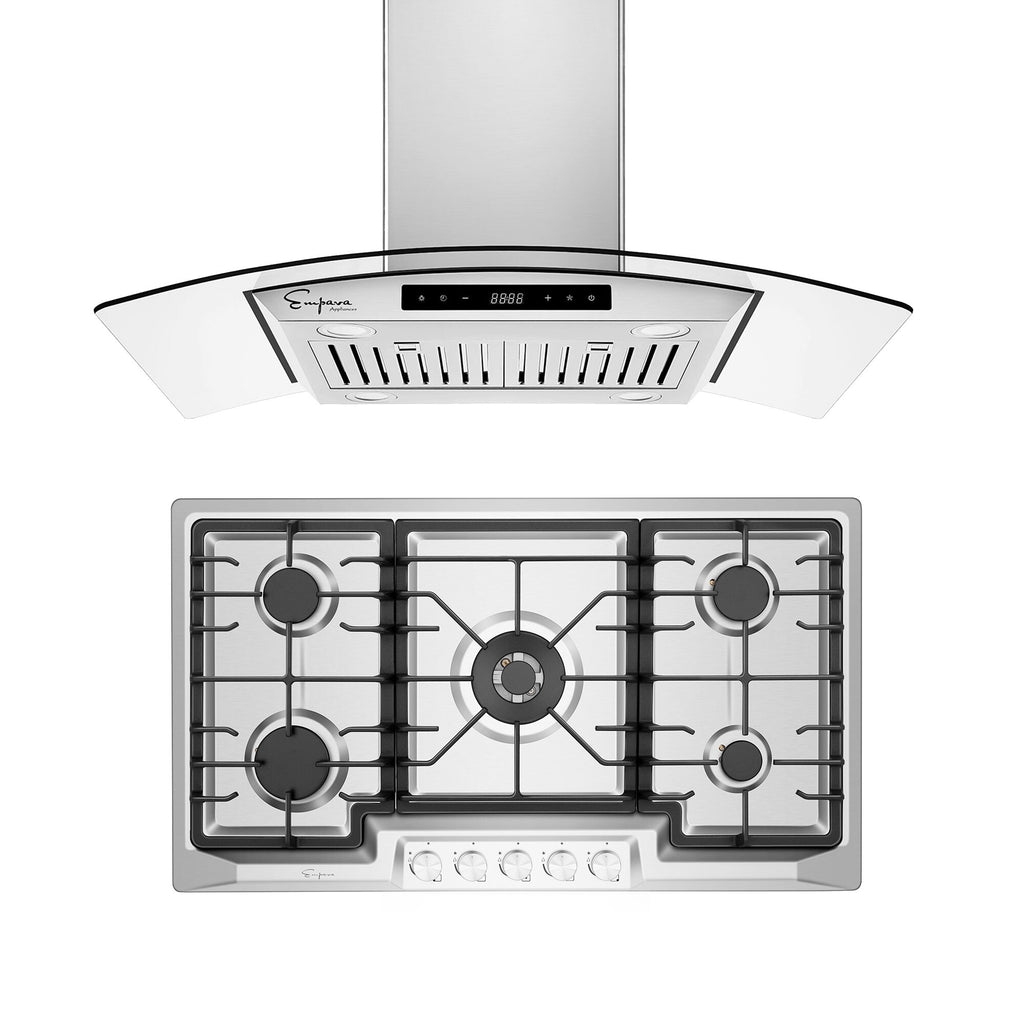 2 Piece Kitchen Package with 36" Gas Cooktop & 36" Ducted Island Range Hood P445
