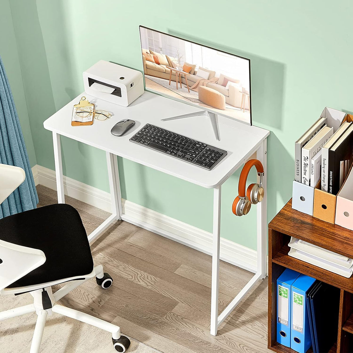 Folding Desk 31.5" Oak White I59460