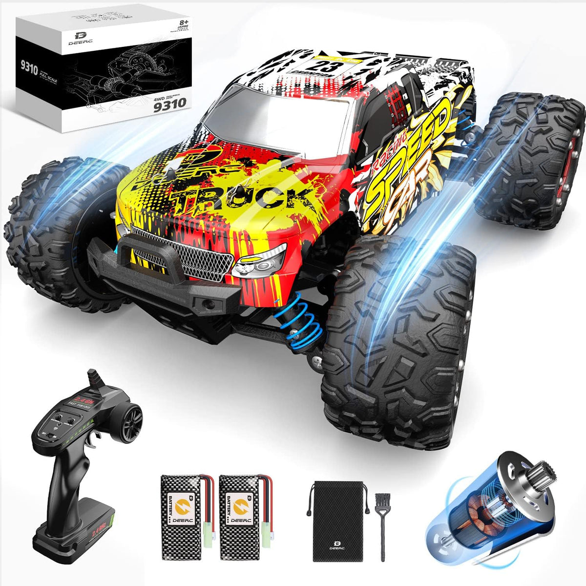 1:14 Scale 4WD Remote Control Monster Truck with 2 Rechargeable Battery W79519