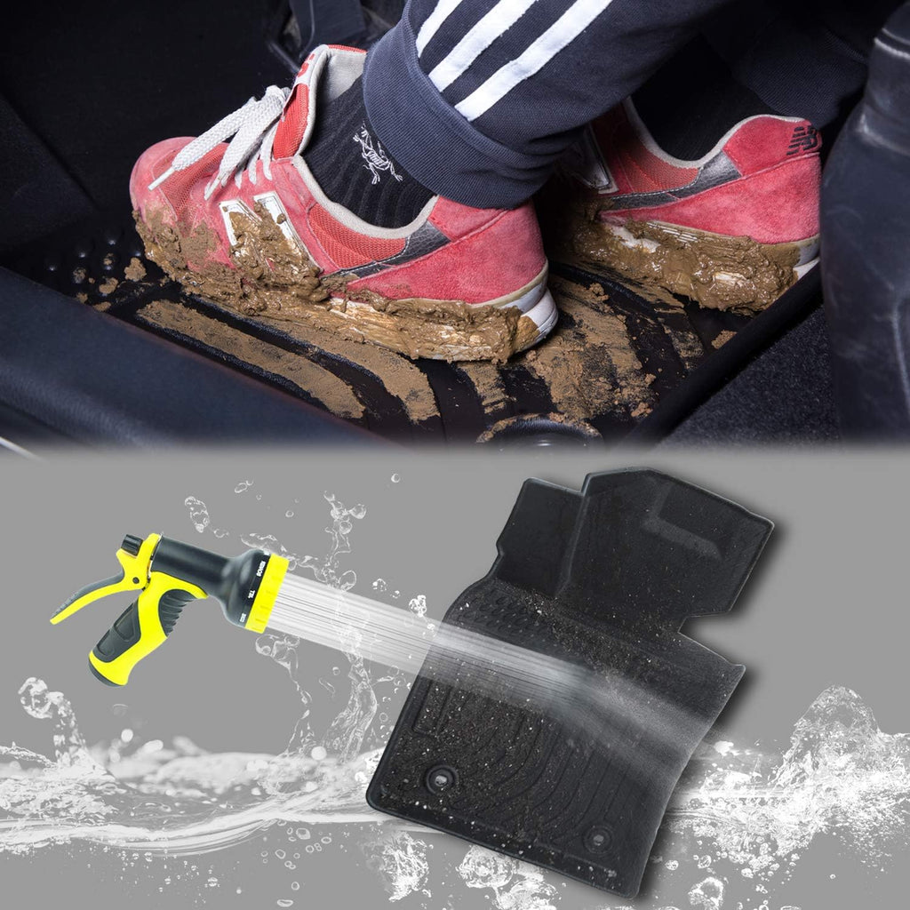 Black Floor Mats Liners Front and Rear Carpet F68015