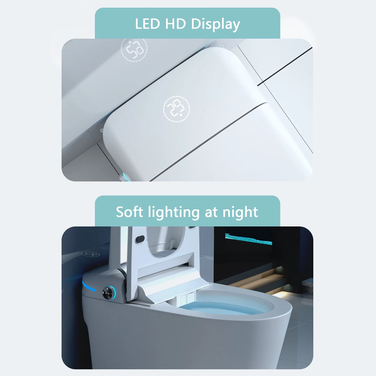 Smart Toilet with Bidet, Auto Open/Close Lid, Auto-Flush, Heater, Remote Control and Water Tank R456