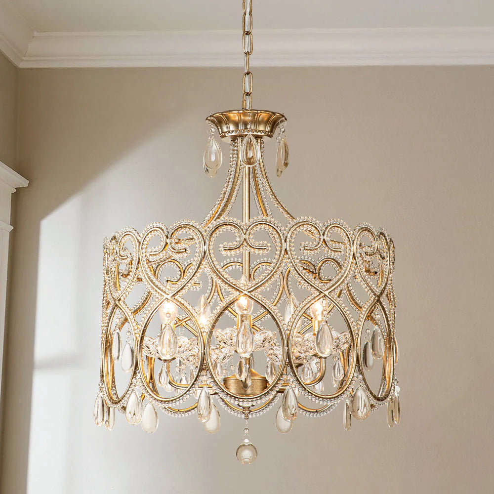 5-Light Crystal Drum Chandelier X938