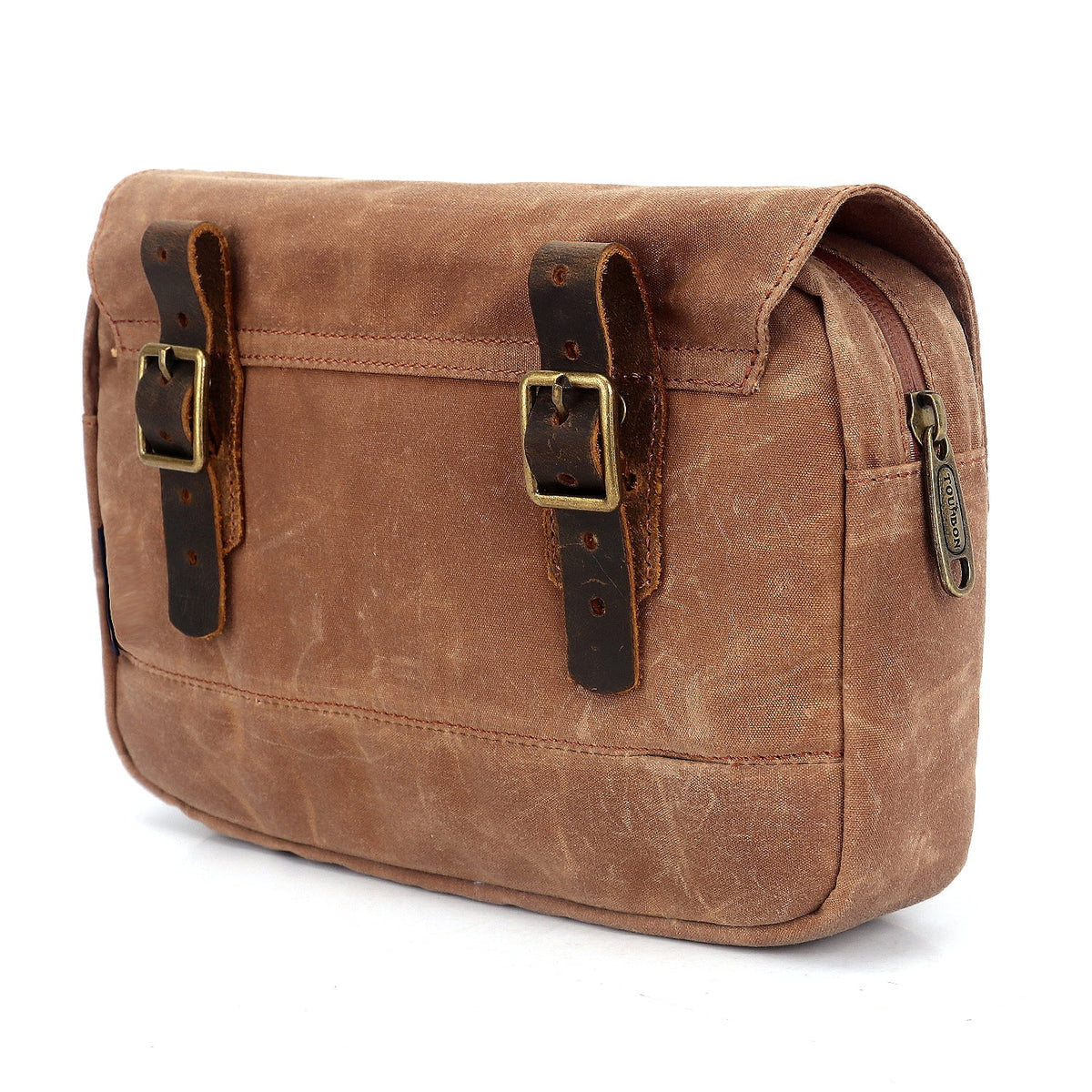 Brown Waxed Canvas Bicycle Pouch Bag Y69575