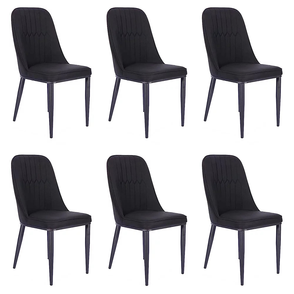 Black Faux Leather Dining Chair Set of 6 N440937