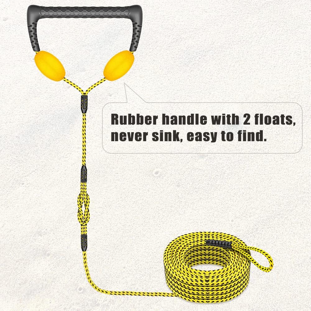 Water Ski Rope with Soft Rubber Handle, 2 Section, 75 ft, Pack of 2 J7769