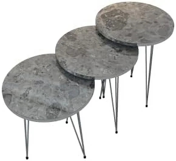 Set of 3 Round Wood Nesting Tables R66219