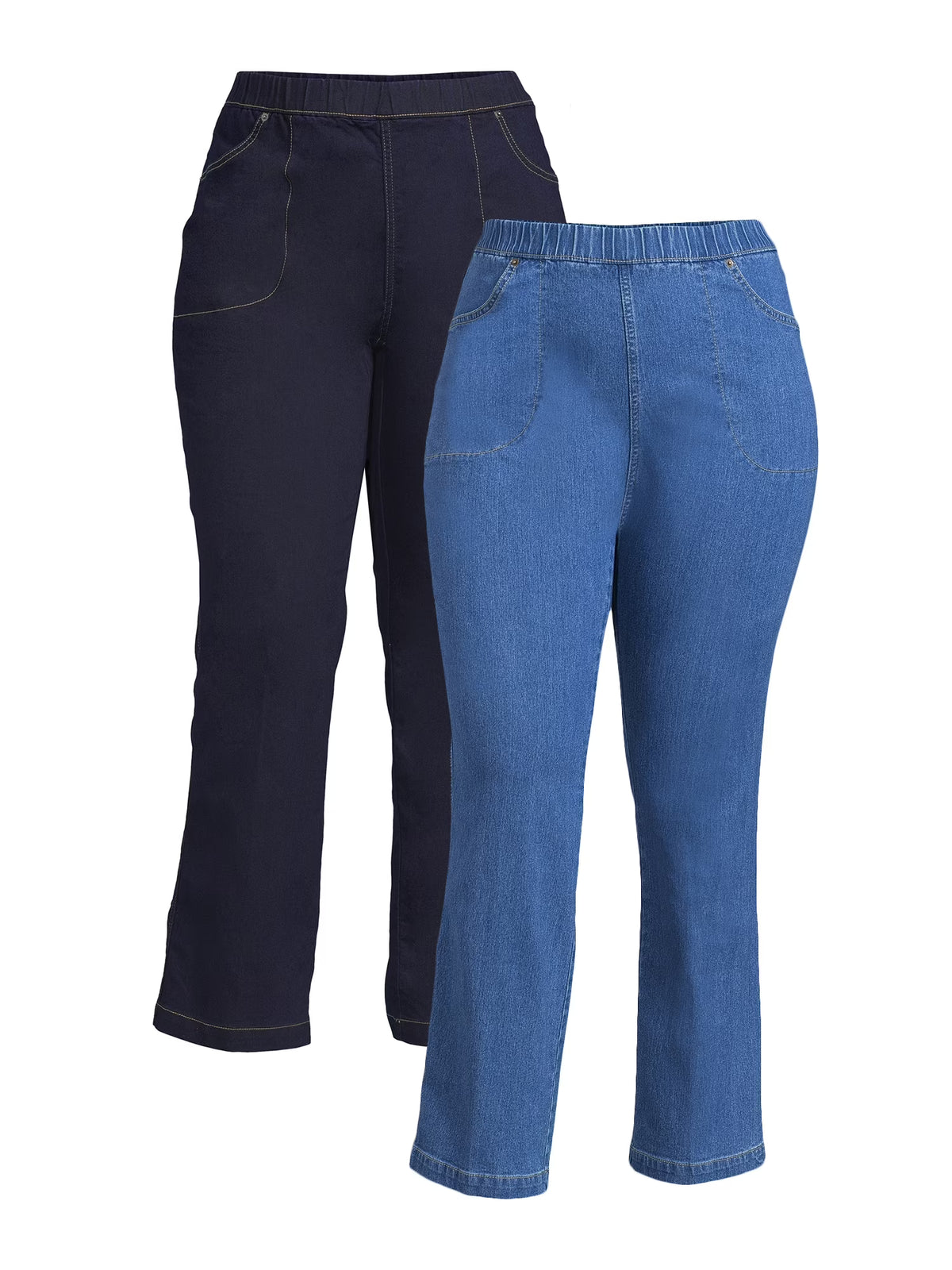 Plus Size 4 Pocket Stretch Bootcut Jeans, 2-Pack I893