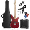 Black Full Size Electric Guitar with 10-Watt Amp and Gig Bag R485