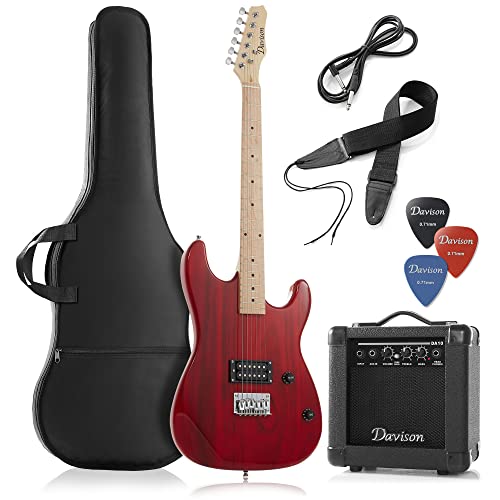 Black Full Size Electric Guitar with 10-Watt Amp and Gig Bag R485