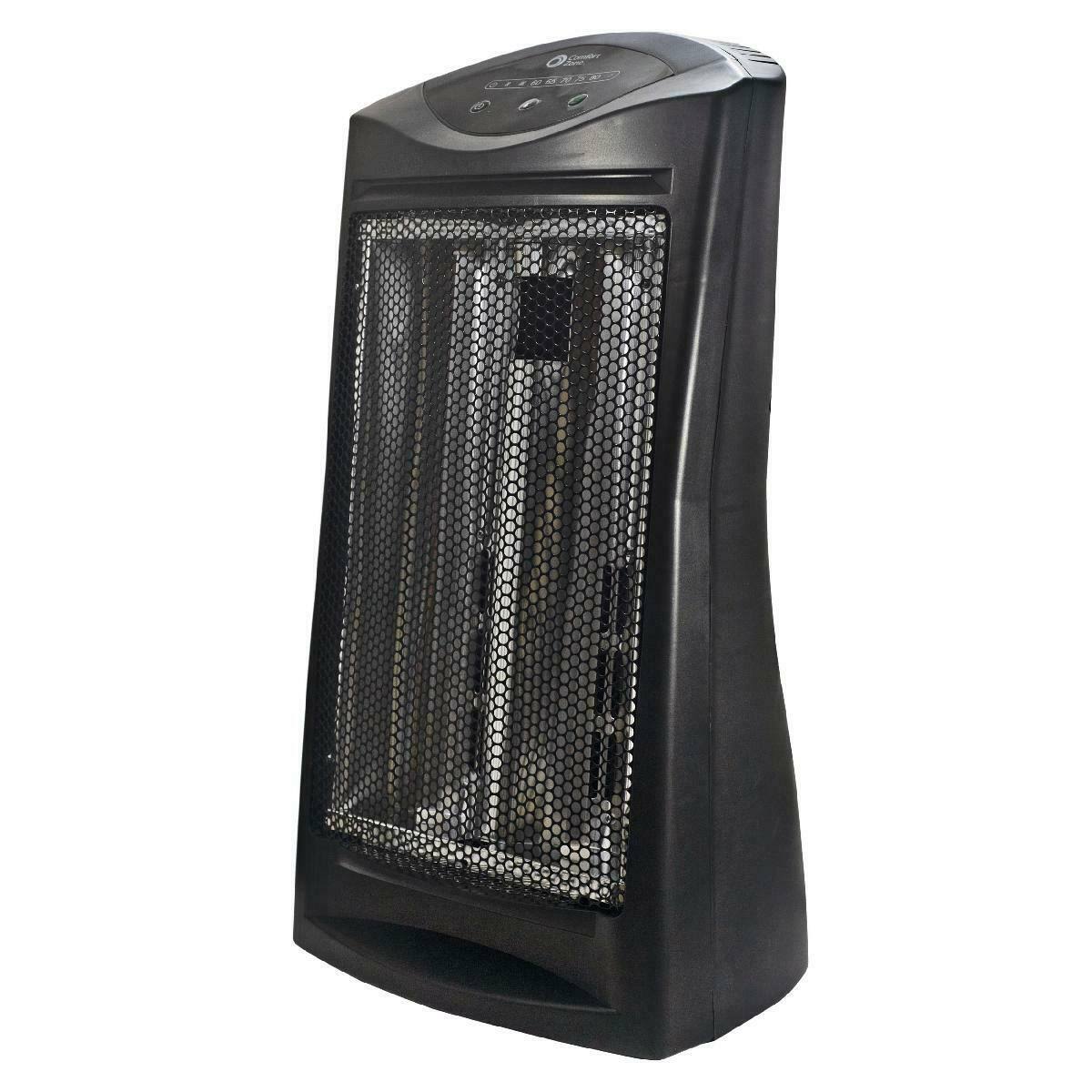 120V Electronic Quartz Radiant Heater Black Y31583
