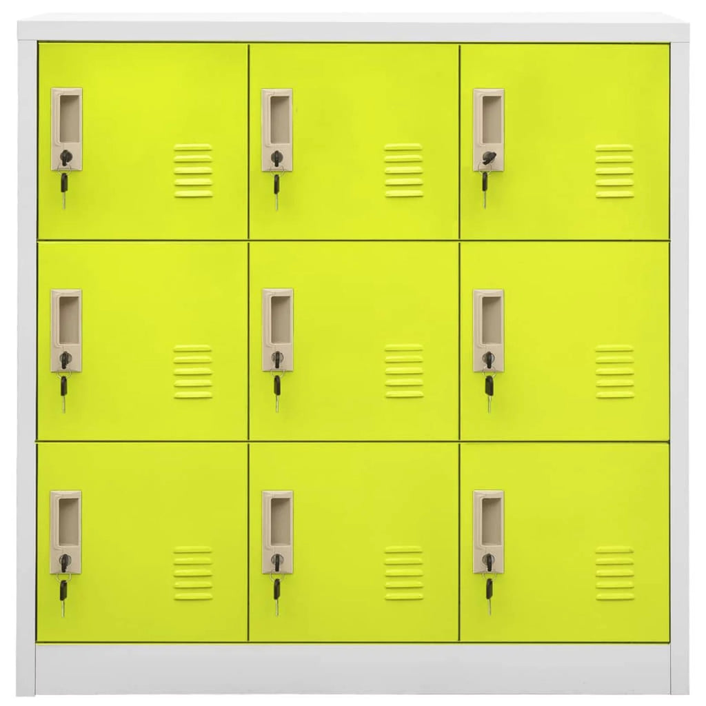 Green 9 Lockable Storage Cabinet Steel File Cabinet Q473130