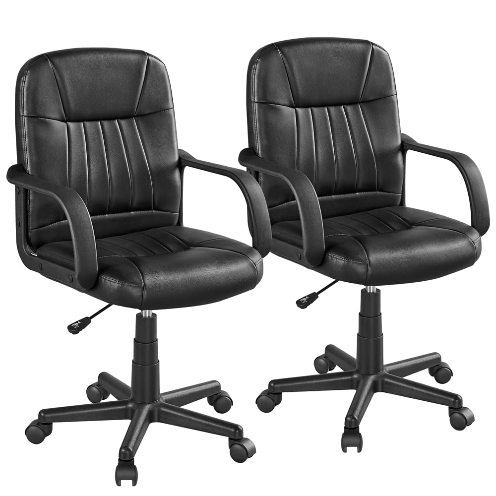 Black Faux Leather Adjustable Swivel Office Chair F723