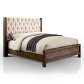California King Linen Fabric Wingback Bed J76187