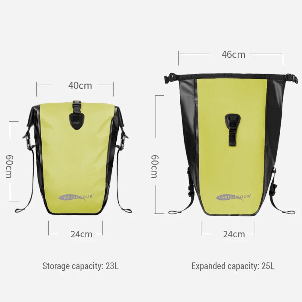 Waterproof Bike Pannier Bag 25L Rear Rack Saddle Bag H3226
