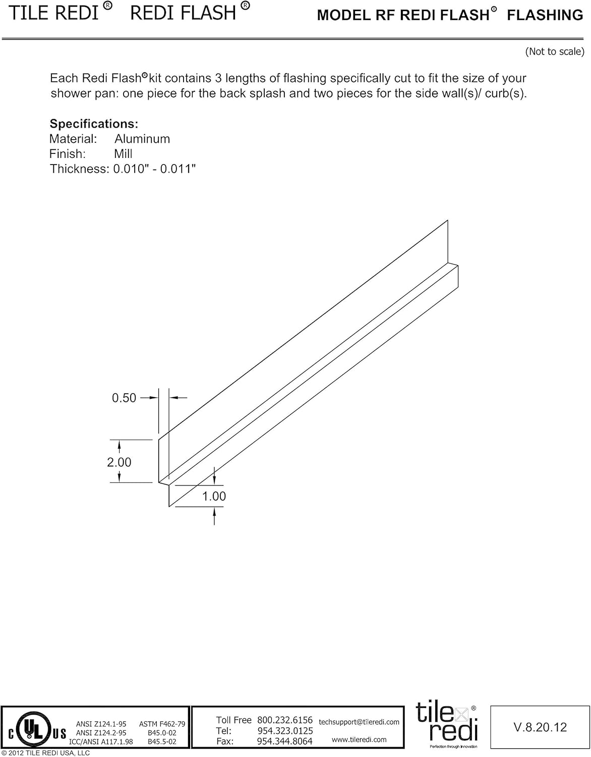 Silver Shower Flashing, 37" x 72", Pack of 2 L71761