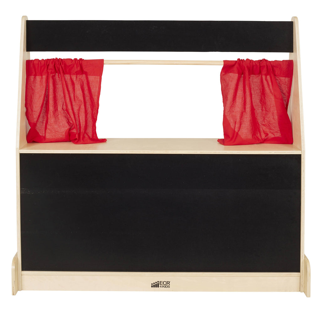 Black Wood Flannel Puppet Theater Z351686