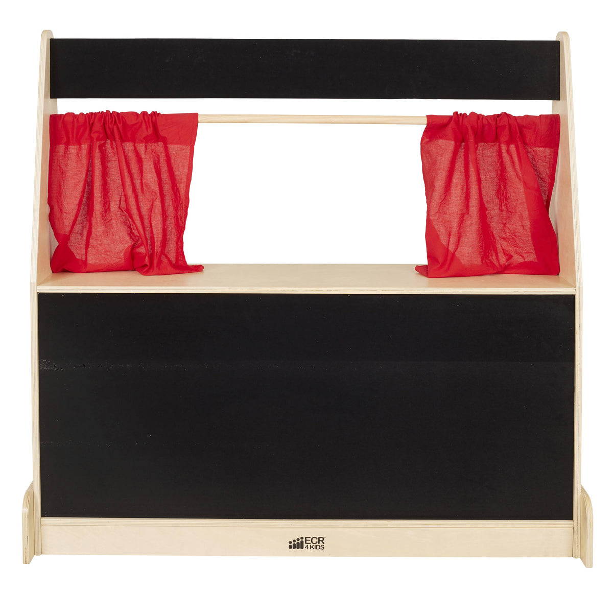 Black Wood Flannel Puppet Theater Z351686