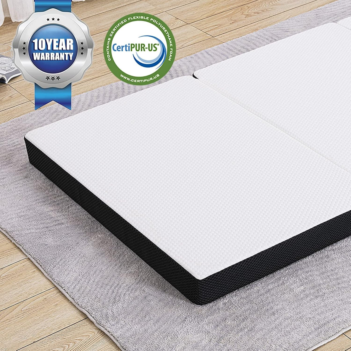 Folding Gel Memory Foam Mattress Topper with Washable Cover Q85760