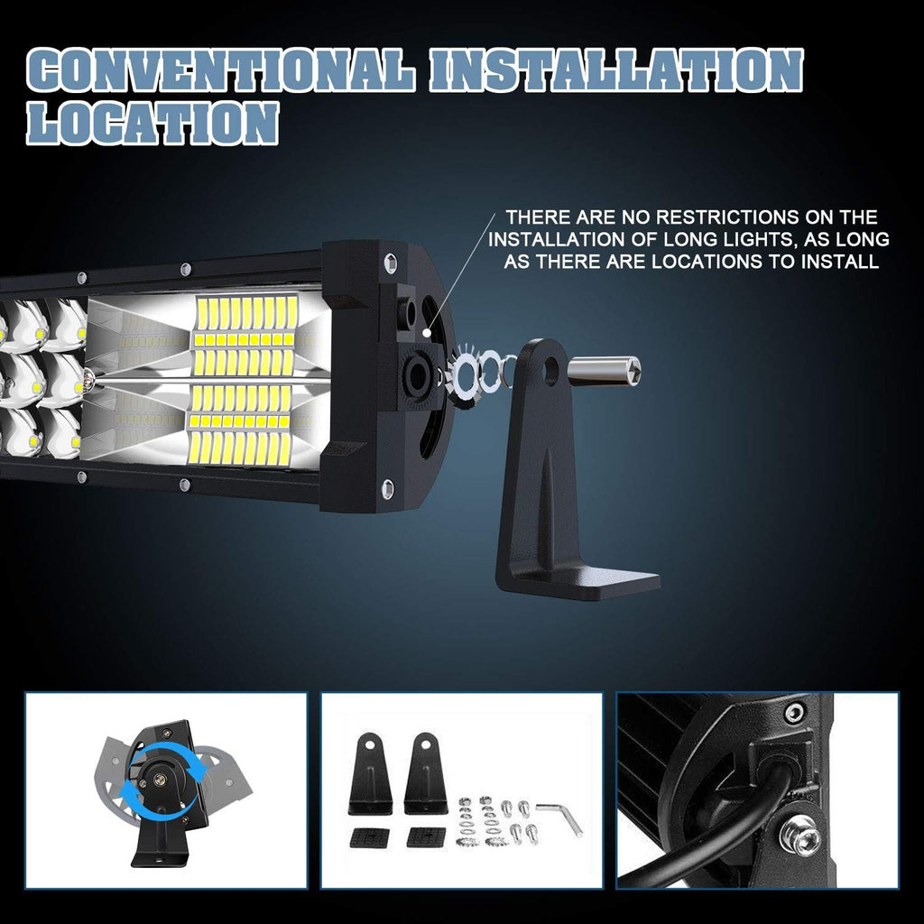 32 LED Light Bar with Wiring Harness and 4 Inch Fog Lamps D626437