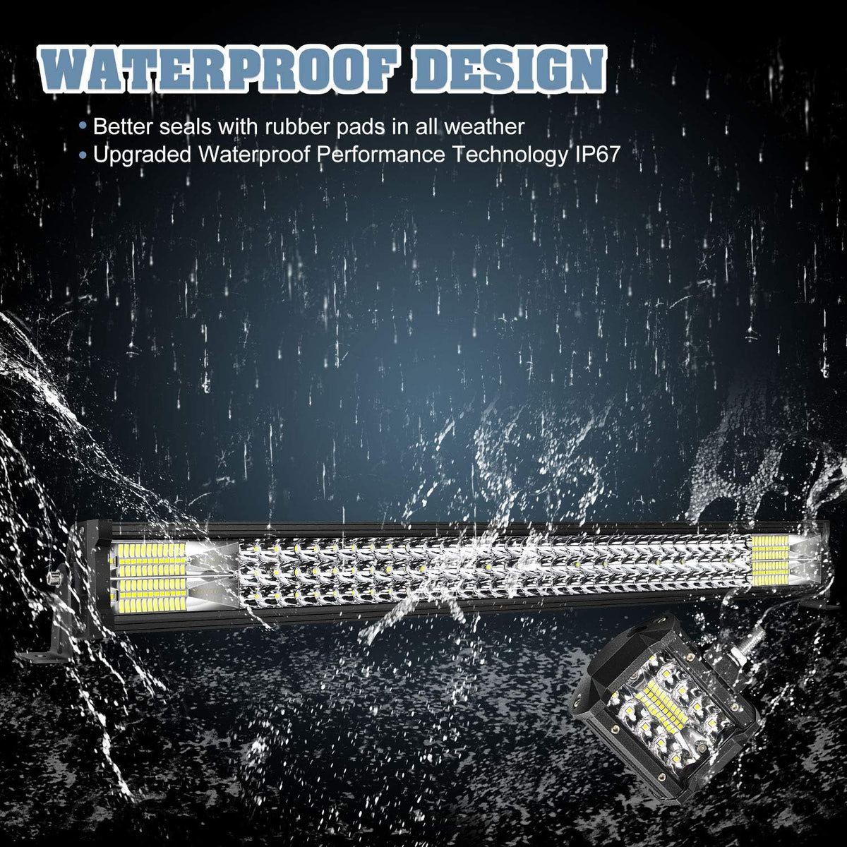 32 LED Light Bar with Wiring Harness and 4 Inch Fog Lamps D626437